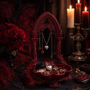 Gothic Cathedral Jewelry Stand STL, Dark Romance Valentine Organizer (Digital Download)