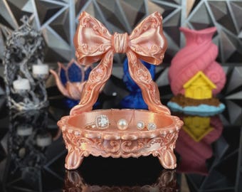 Vintage Coquette Bow Jewelry Dish STL | Rococo Ring Holder (Digital Download)