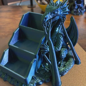 Arquivo STL para impressão 3D de organizador de dados de dragão, bandeja para dados de RPG, suporte para dados de Mahjong (Download digital) imagem 5