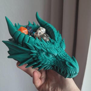 Dragon Head Dice Tray STL File, Gothic DnD Decor, Mahjong Dice Holder (Digital Download)