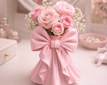 Coquette Bow Vase STL, Girly Home Decor (Digital Download)