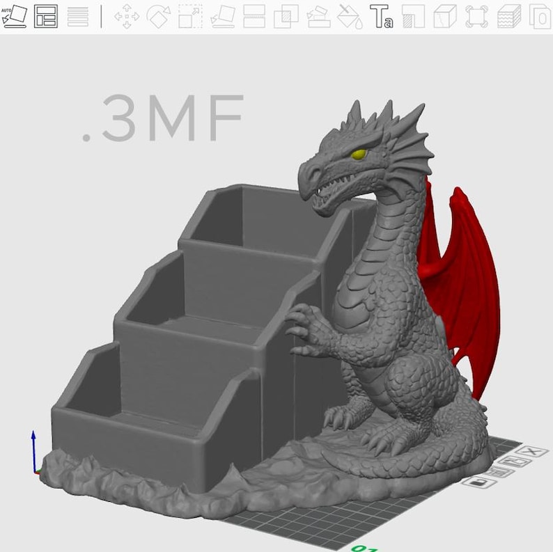 Arquivo STL para impressão 3D de organizador de dados de dragão, bandeja para dados de RPG, suporte para dados de Mahjong (Download digital) imagem 11
