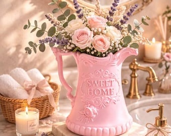Sweet Home Jug Vase STL, Vintage Farmhouse Pitcher 3D Print File (Digital Download)