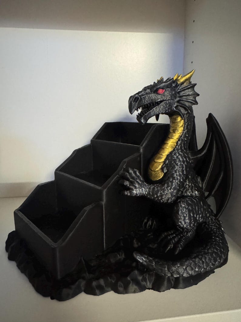 Arquivo STL para impressão 3D de organizador de dados de dragão, bandeja para dados de RPG, suporte para dados de Mahjong (Download digital) imagem 8