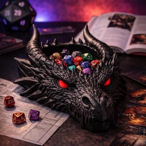 Dragon Head Dice Tray STL File, Gothic DnD Decor (Digital Download)