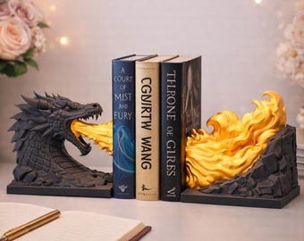 Dragon Breath Bookend STL, Fantasy Book Nook Digital Download