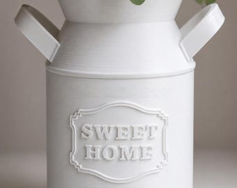Sweet Home Milk Can Vase STL | Farmhouse Country Floral Centerpiece (Digital Download)