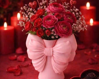 Coquette Bow Vase STL, 3D Print File Feminine Decor (Digital Download)