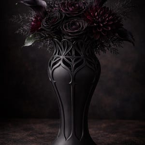 gothic vase 3d print black elegant vase dark aesthetic decor