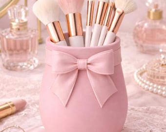 Coquette Bow Vase STL-Datei, Make-up Pinsel Halter (digitaler Download)