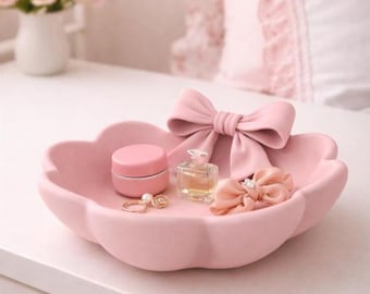 Coquette Bow Trinket Bowl STL File, Girly Vanity Decor (Digital Download)