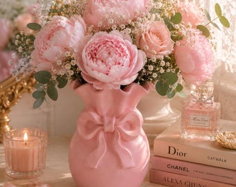 Pouch Coquette Vase STL | Romantic Bow Flower Vase (Digital Download)