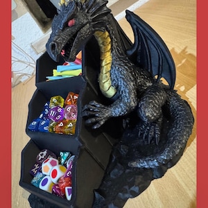 Arquivo STL para impressão 3D de organizador de dados de dragão, bandeja para dados de RPG, suporte para dados de Mahjong (Download digital) imagem 7