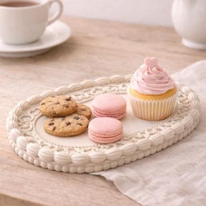 Vintage cakevorm STL-bestand, 3D-print dessertbord (digitale download)