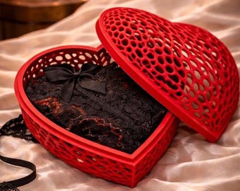 Heart Lingerie Gift Box STL, Valentine's Day, 3D Print (Digital Download)