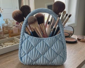 Seashell Basket Organizer STL | Coastal Makeup Brush Holder (Digital Download)