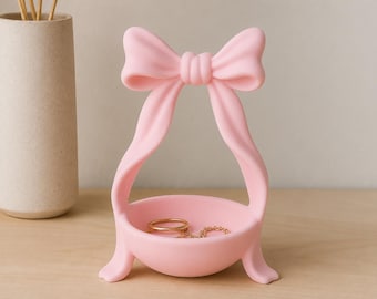 Coquette Bow Catchall Dish STL, Jewelry Tray Organizer, Ring Holder (Digital Download)