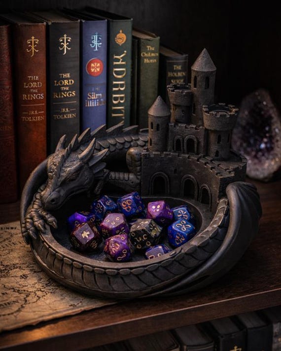 Dragon Castle Dice Tray STL File, Fantasy DnD 3D Print, Mahjong Holder (Digital Download)