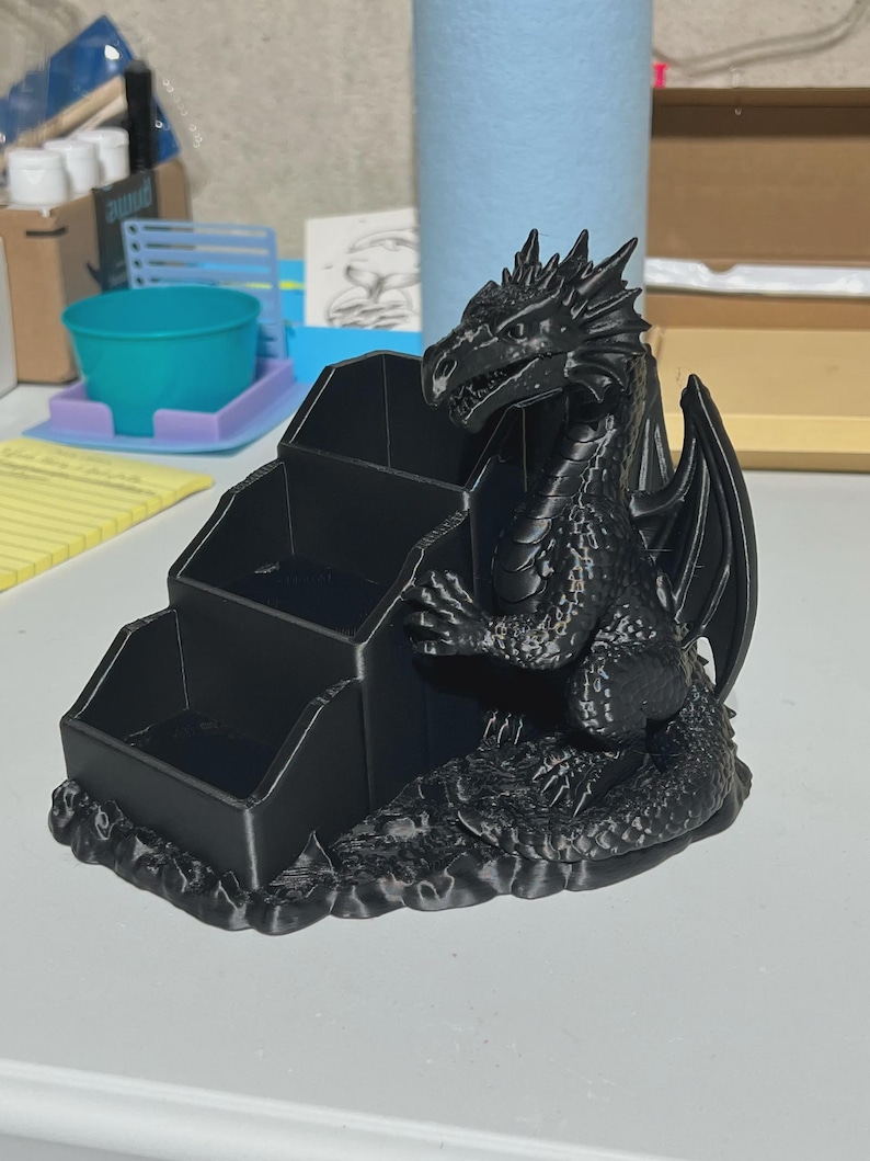 Arquivo STL para impressão 3D de organizador de dados de dragão, bandeja para dados de RPG, suporte para dados de Mahjong (Download digital) imagem 1