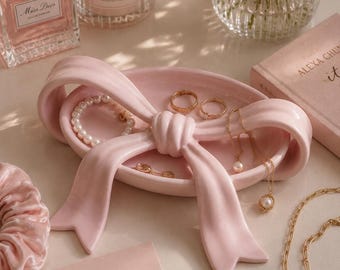 Coquette Bow Trinket Dish STL | Biomorphic Jewelry Tray (Digital Download)