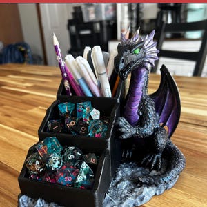 Arquivo STL para impressão 3D de organizador de dados de dragão, bandeja para dados de RPG, suporte para dados de Mahjong (Download digital) imagem 6