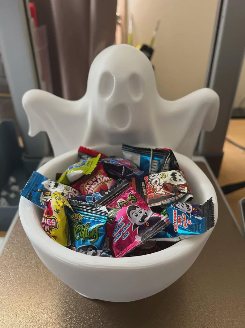 Spooky Ghost Candy Bowl STL, Halloween Treat Holder 3D Print File image 3