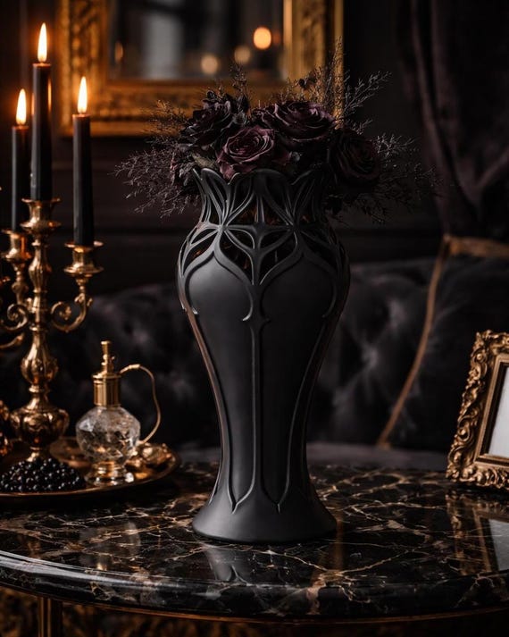 Gothic Vase STL File , Dark Romance 3D Print Decor (Digital Download)