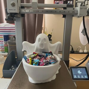 Spooky Ghost Candy Bowl STL, Halloween Treat Holder 3D Print File image 4
