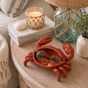 Crab Trinket Dish STL | Coastal Key Holder, Jewelry Tray, Mahjong Dice Holder (Digital Download)