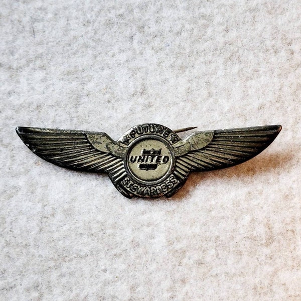 Antique & Rare Future United Stewardess Pin, United Airlines Historical Collectible, Aviation Collectible,