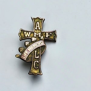 Vintage Gold Plated Cross Lapel Pin: ALC WMF Life Member