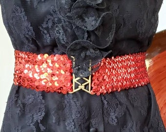 red sequin belt