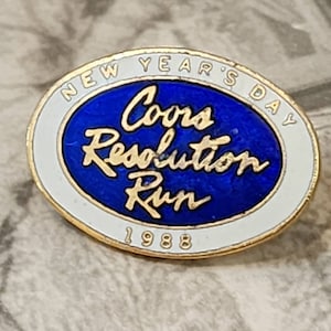 Vintage Coors Beer Run, New Year&#39;s Day, Coors Resolution Run, 1988, Beer Run Pin, 80s Athletic Event, Sundance, Bikercore, Coors Sponsor Ad