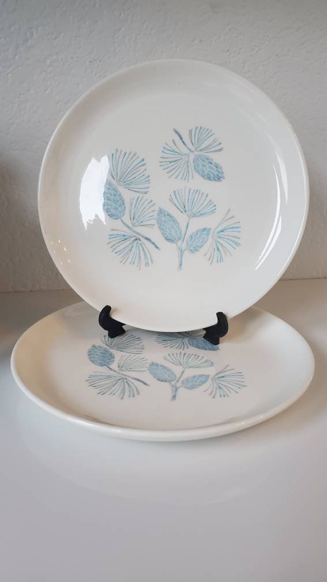 Vintage Bread Plates Set of 2 Retro Mid Century Atomic Etsy