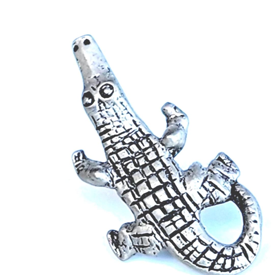 Vintage Silver Tone Alligator Lapel Pin: Detailed Metal Croc Reptile - Etsy