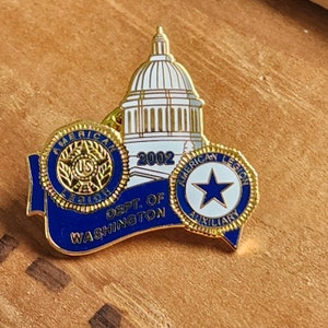 Vintage USA American Legion Auxiliary Pin, Dept of Washington Auxiliary Lapel Pin, Legion Pin, US Auxiliary State Pin, US Government