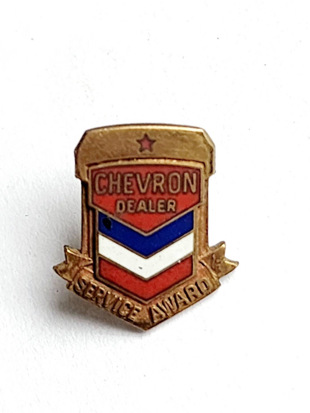 Chevron Lapel Pin Dealer 10K Gold Filled Vintage Enamel Pin Etsy