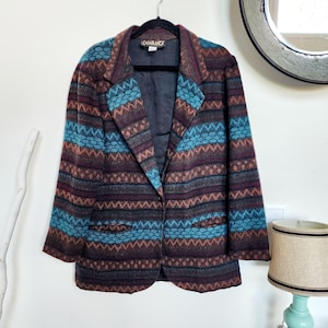 Vintage Navajo Western Striped Blazer, 80s Casablanca