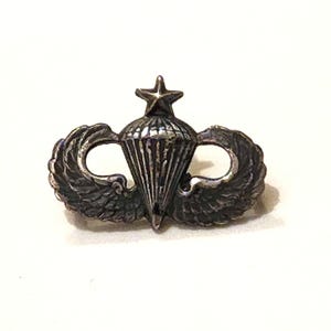 Vintage Amerikaanse leger parachutesprong vleugels reversspeld, 1/20 zilver gevuld, militaria-insignes, parachutespringen