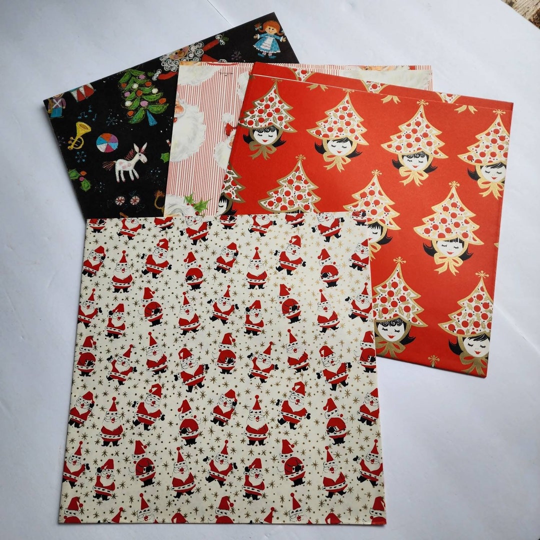 Retro Christmas Gift Wrapping Paper Variety Pack SINGLE Etsy