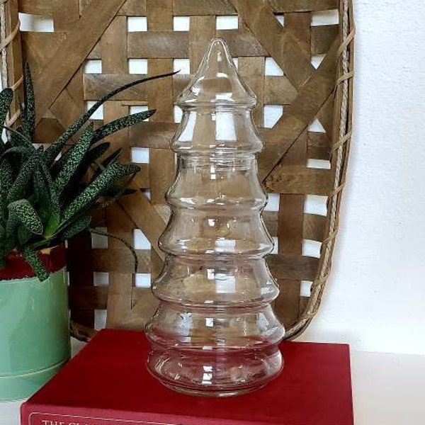 Glass Christmas Tree Jar Etsy