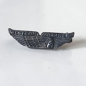 Antique Western Airlines Lapel Brooch, Airline Logo, Tiny Airline Collectable, Mid Century Early Air Travel, Airline History
