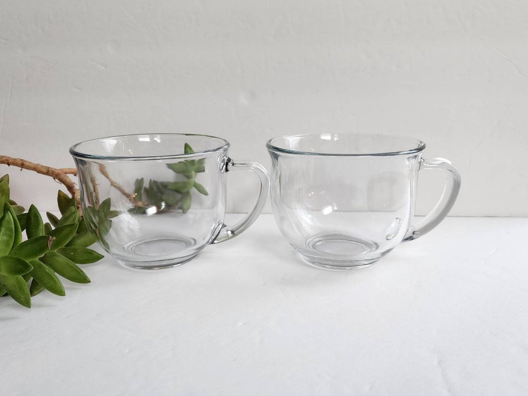 Jumbo Clear Glass Soup Mug You Choose Quantity Heavy Clear Etsy