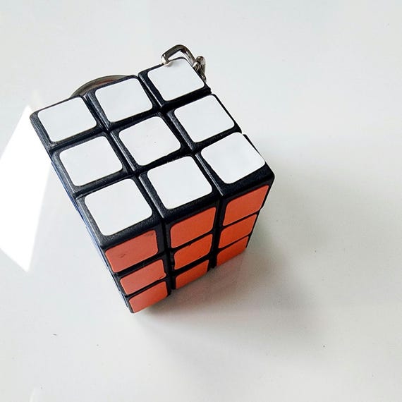 Red - Quirklets Handpainted Clay Rubik's Cube Keychain 07 main image 1