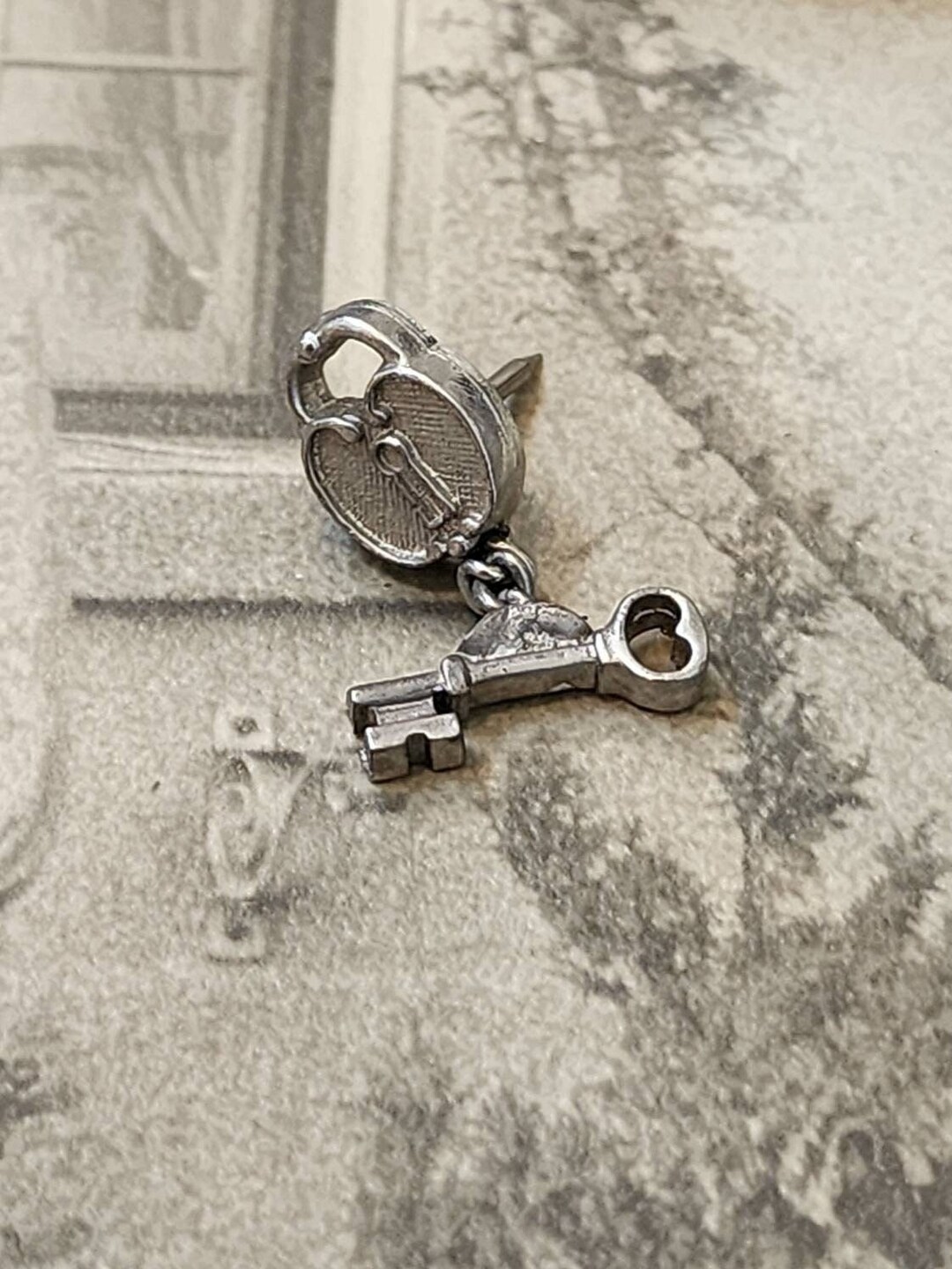 Tiny Lock and Key Lapel Pin Wedding Gift Tie Tack Heart Etsy