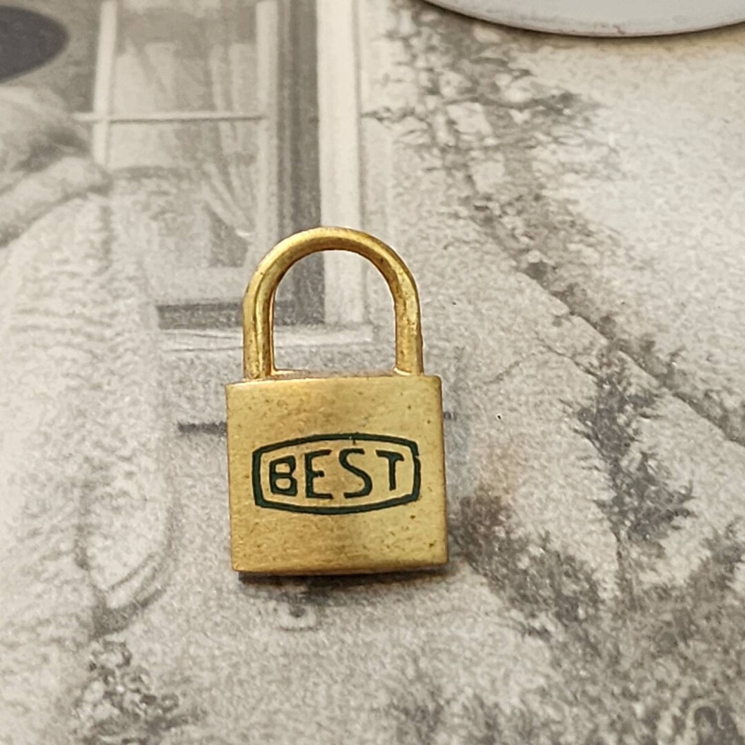 Best Lock Lapel Pin, Tiny Gold Metal Lock Lapel Pin, Gift Idea Lock My