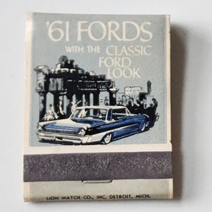 Vintage Ford Dealer Matches, Sauvain Ford Dealership, Matches, 1961 Ford Impala Match, Car Lover Matches, 1960s Dads Matchbook, RARE Match