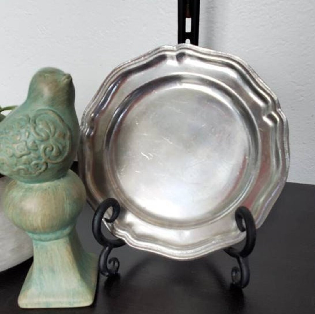 Pewtarex Pewter Plate, Vintage Fluted Pewter Plate 7 Inch Diameter