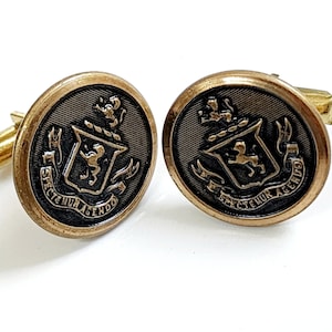 Spectemur Agendo British Cuff Links, RARE Find Cuff Links, Military Collectible, Royal Irish Regiment, Royal Dragoons, Unique Military Gift
