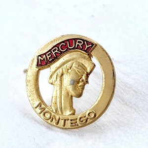 Mercury Montego Metal Lapel Pin, Mercury Auto Dealership Enamel Lapel Pin, Employee Car Dealer Pin, Mercury Auto Tie Pin